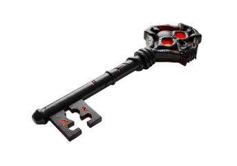 Crimson Veined Key A Relic of Forgotten Lore isolated on transparent baackground