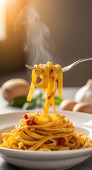 Classic Italian Spaghetti Carbonara with Pancetta and Parmesan

