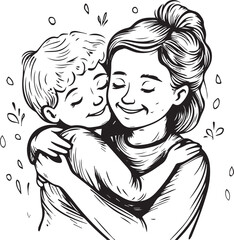 Motherly Embrace: A loving embrace between a mother and her child, a tender moment filled with warmth and affection.