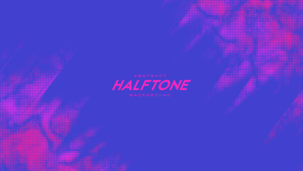 Abstract vector torn monochrome halftone background. Scrathed dotted texture element. Diagonal composition