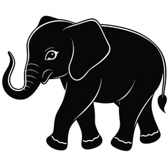 Black Elephant Silhouette - Wildlife Icon
