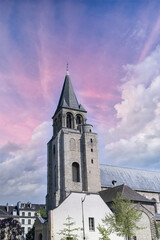 Paris, the Saint-Germain-des-Pres church, beautiful facade place du Quebec
