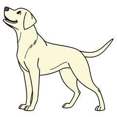 Cartoon vector illustration of a cute puppy on a white background