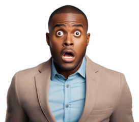 PNG Afican businesswoman surprised face portrait photography adult.