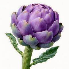 Fototapeta premium Purple Artichoke Watercolor Botanical Illustration 1