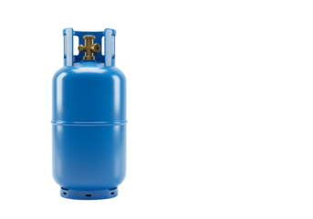 Blue Propane Gas Cylinder isolated on transparent baackground