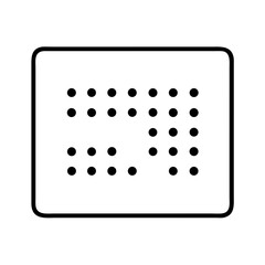 Braille sign with dots arranged in rectangular pattern  