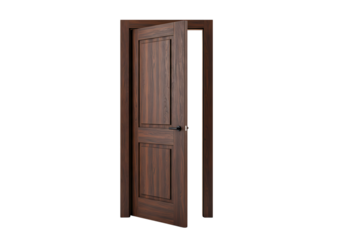 Ajar Interior Door isolated on transparent baackground