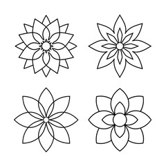 Fototapeta premium Victorian floral mandala bundle collection