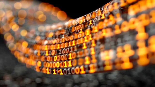 Flow of Binary Code in Digital Space