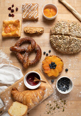 An Assortment of Delicious Food Items from a Bakery