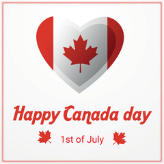 Canada Day Celebration Graphic with Maple Leaf – 1st of July