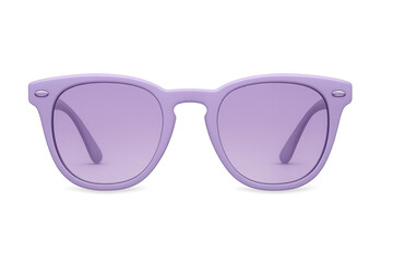 Stylish purple sunglasses with a modern design, isolated on a transparent background, perfect for summer fashion and eye protection
