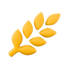 A stylized yellow leaf design, symbolizing nature and growth.