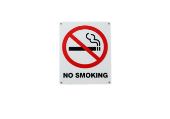 Closeup View of a No Smoking Sign isolated on transparent baackground