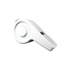 A white whistle designed for signaling or communication purposes.