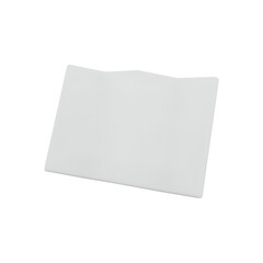 A plain, folded sheet of white paper, commonly used for writing or printing.