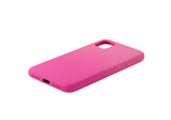 A Vibrant Pink Phone Case Soft Texture and Sleek Design isolated on transparent background