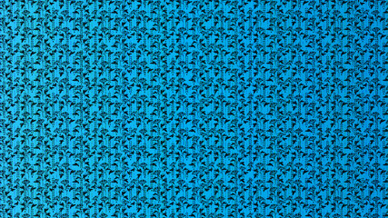 Black wisteria flowers pattern on a vibrant blue gradient background