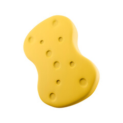 A yellow sponge with a textured surface, commonly used for cleaning or absorbing liquids.