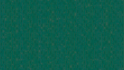 Abstract vertical lines with colorful dots and leaf like shapes on a dark green background