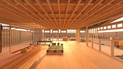 木造住宅　3DCGレンダリング