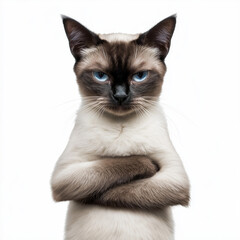 Sassy Siamese Cat with Crossed Paws
