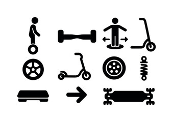 Fitness and exercise solid icon set. gym, workout equipment, health symbols collection