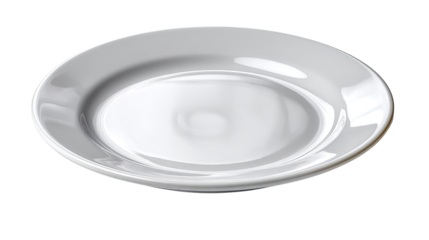 Minimalist Plate: A pristine, simple white plate, exuding elegance and functionality, perfect for culinary presentations and table settings.