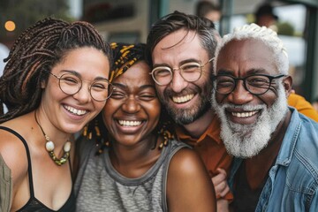 Group of diverse friends having fun together. Multiethnic group of people bonding and having fun together.