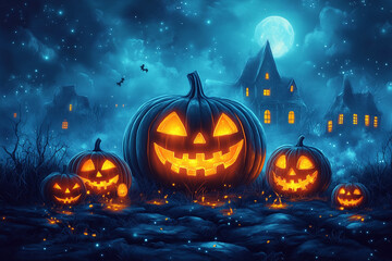 halloween background with pumpkin
