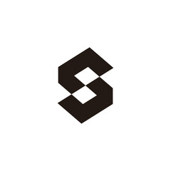 letter cs linked simple geometric logo vector