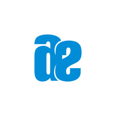 letter a2 2a simple linked font blue logo vector