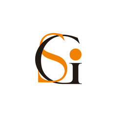 letter gsi linked overlapping logo vector