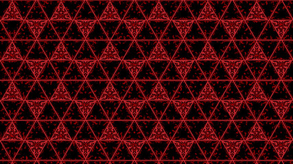 Intricate red tribal pattern on textured black background