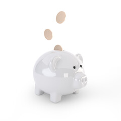 Piggybank Savings Concept, isolated on transparency background, 3d ilustration