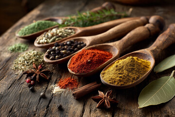 Spices and herbs: a collection of spices for culinary use