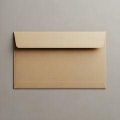 Kraft paper envelope mockup, blank mail template, natural stationery design, sustainable invitation cover top view