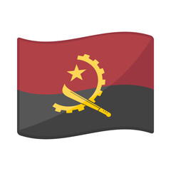 Angola Flag Sign Emoji Icon Illustration. National Vector Symbol Emoticon Design Clip Art Sign Comic Style.