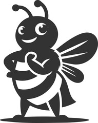 Silhouette of a small animal vector bee illustration black drawing