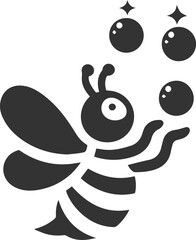 Silhouette of a small animal vector bee illustration black drawing