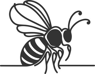 Silhouette of a small animal vector bee illustration black drawing