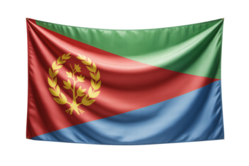 A Waving Eritrean National Flag - Symbol of Pride and Patriotism, Draped and Displayed