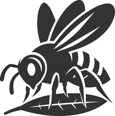 Silhouette of a small animal vector bee illustration black drawing