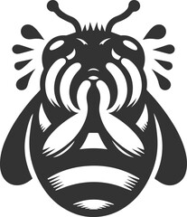 Silhouette of a small animal vector bee illustration black drawing