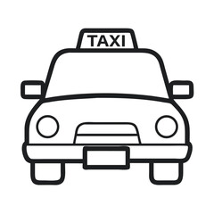 Obraz premium Silhouette of a Black Taxi Car With Illuminated Taxi Sign at Night