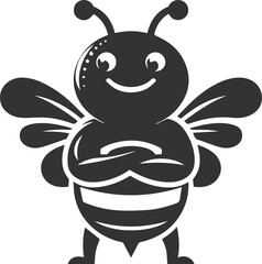 Silhouette of a small animal vector bee illustration black drawing