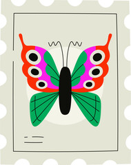 Butterfly on Postage Stamp