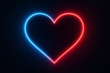 Neon heart with glowing gradient effect