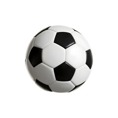 Fototapeta premium Classic black and white soccer ball with pentagon and hexagon panels isolated on a transparent background 1